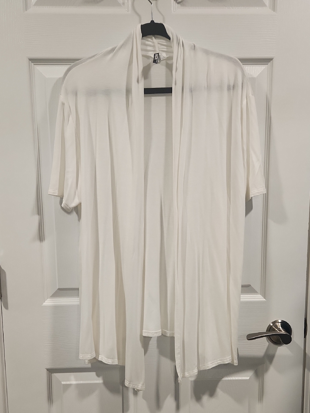 MOA USA White Open-Front Draped Cardigan